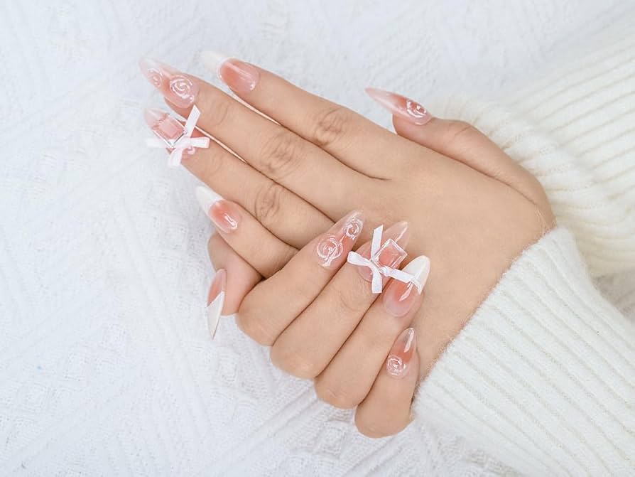 Amazon | Sethexy 10枚入フランスネイルチップ ショート つけ爪